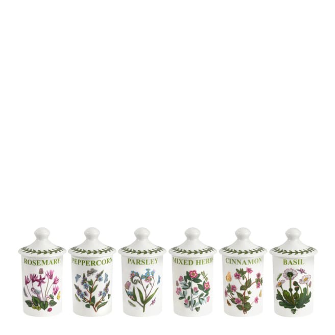 Portmeirion Set of 6 Botanic Garden Herb and Spice Jars