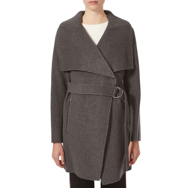 Karen Millen Grey Belted Waist Coat 