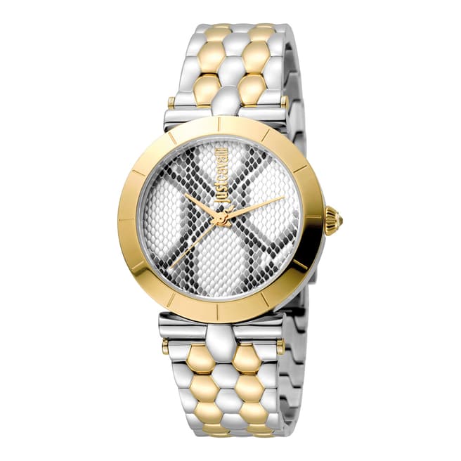 Just Cavalli Sterling Silver/Gold Plated Watch 34mm