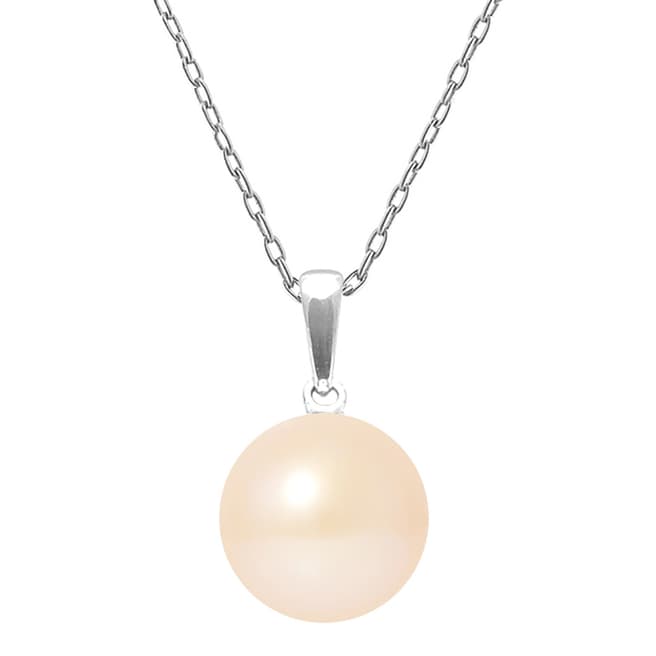Just Pearl Natural Pink Solo Button Pearl Necklace 9-10mm