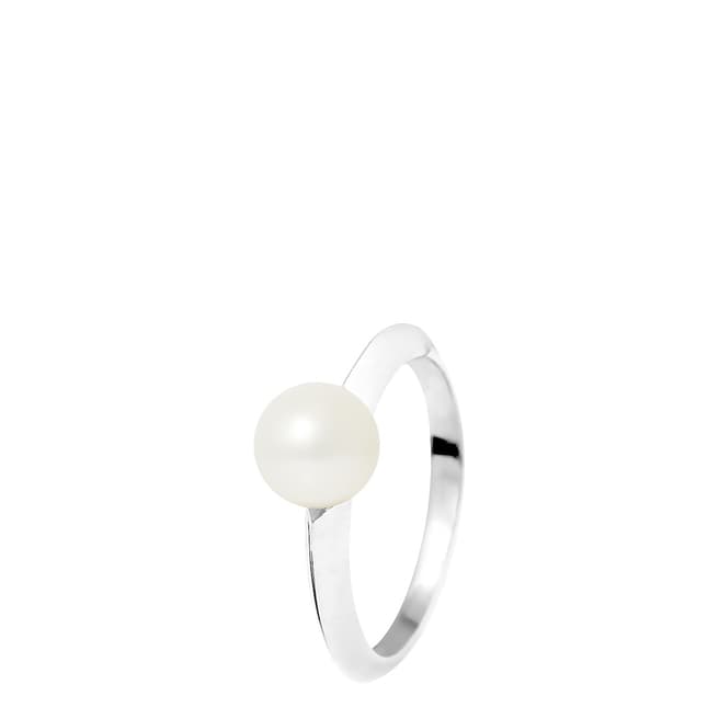 Just Pearl Natural White Round Pearl Ring 7-8mm