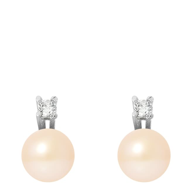 Just Pearl Natural Pink Silver Pearl Earrings 8-9mm