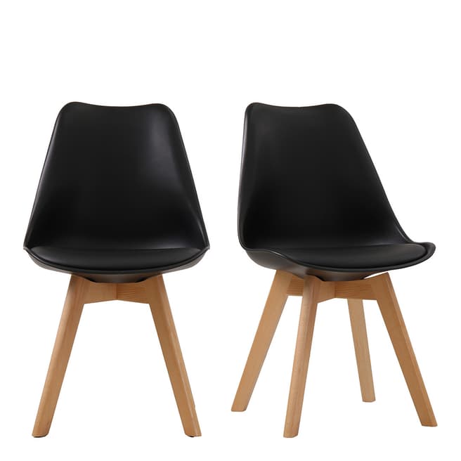 Furniture Interiors Louvre Chairs Black, Set of 2
