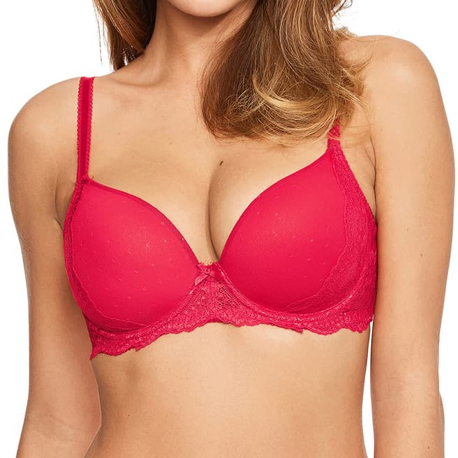 Figleaves Red Juliette Lace Full Cup T-Shirt Bra
