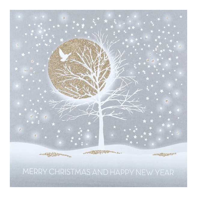 Five Dollar Shake Set of 12 Snowy Tree Scene Christmas Cards