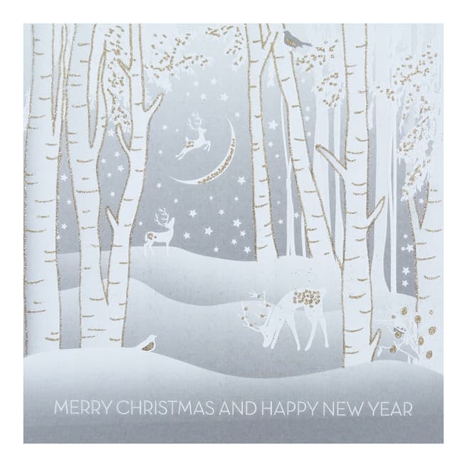 Five Dollar Shake Set of 12 White Woodland Christmas Cards