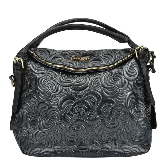 Mangotti Black Mangotti Swirl Design Top Handle Bag