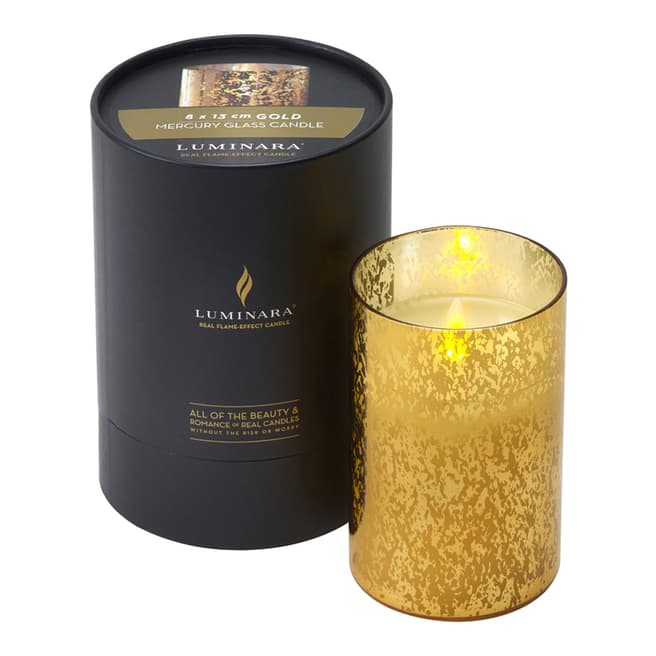 Luminara Gold Mercury Glass Candle 13cm