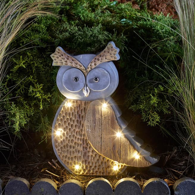 Smart Solar Woodstone Inlit Owl