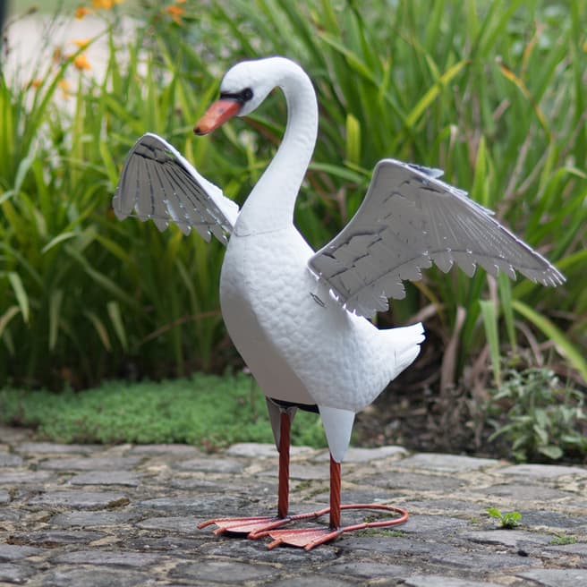 Creekwood White Swan with Raised Wings