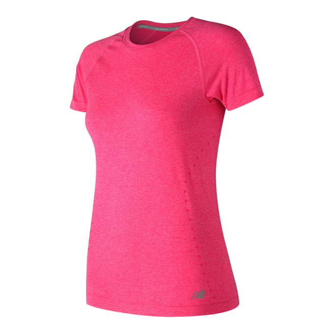 New Balance Performance Pink Short Sleeve Seamless T-Shirt