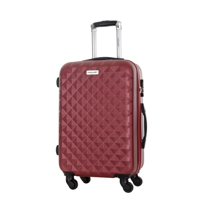 Travel One Burgundy 4 Wheel Edison Suitcase 55cm