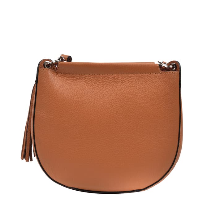 Anna Luchini Brown Leather Tassel Shoulder Bag
