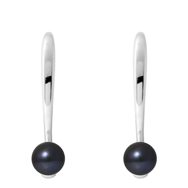 Atelier Pearls Black Tahitian Button Pearl Earrings 7-8mm
