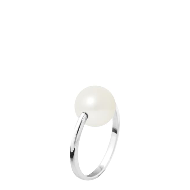 Atelier Pearls Natural White Gold Round Pearl Ring 9-10mm