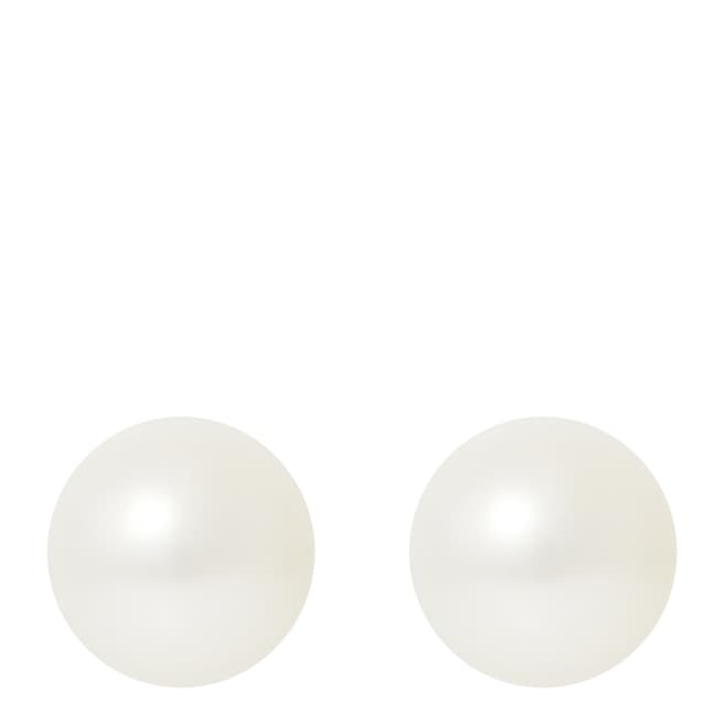Ateliers Saint Germain White Gold/Natural Button Pearl Earrings 8-9mm