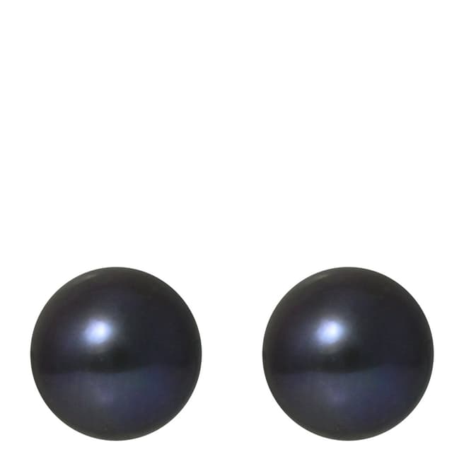 Ateliers Saint Germain Gold/Tahitian Black Button Pearl Earrings 8-9mm