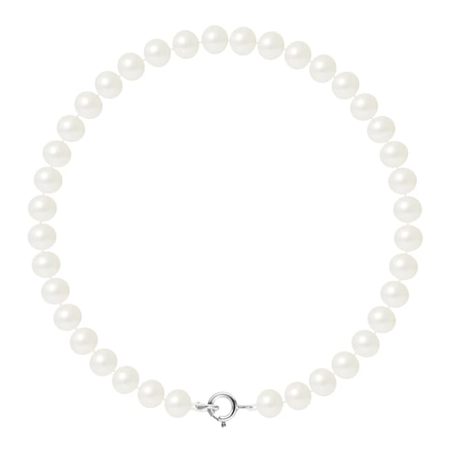 Atelier Pearls Natural White Half Round Pearl Bracelet 5-6cm