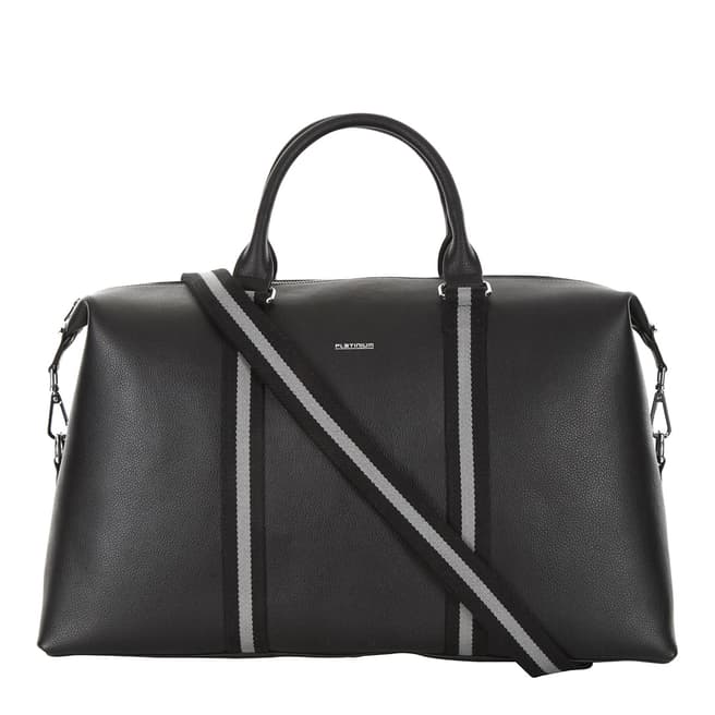 Platinum Black Leather Sports Bag