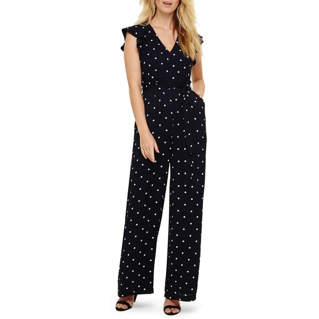 Phase Eight Navy/Ivory Dotty Jumpsuit