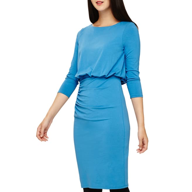 Phase Eight Blue Rebecca Ruched Dress