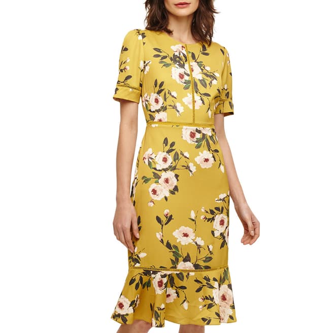 Phase Eight Chartreuse Hilary Floral Dress
