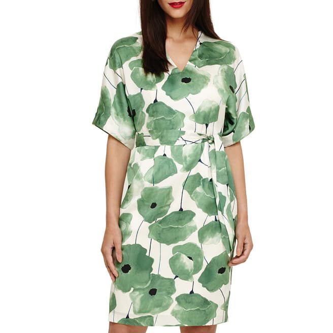 Phase Eight Green/Off White Dee Floral Dress