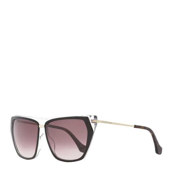 Balenciaga Women's Black/Clear Detail Sunglasses 58mm