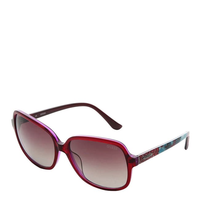 Guess Women's Burgundy Pattern Oval Sunglasses 60mm
