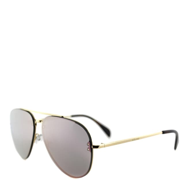 Celine Women's Gold/Pink Mirror Aviator Sunglasses 58mm