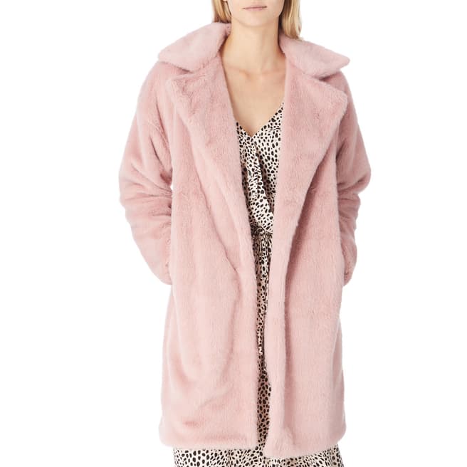 JayLey Collection Pink Faux Fur Long Coat