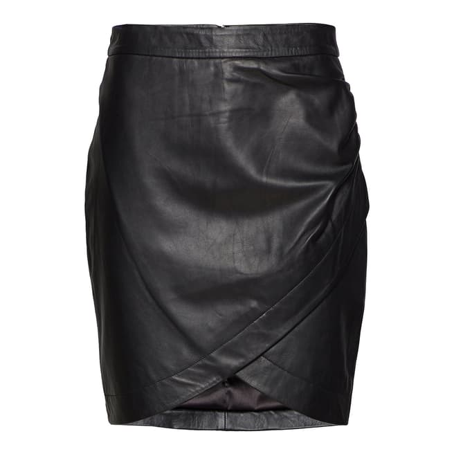 2ND DAY Black Russo Lamb Leather Skirt