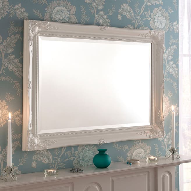 Yearn Carved White Rectangle Mirror 73x103cm