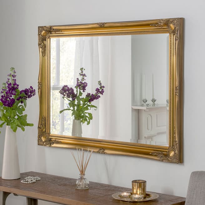 Yearn Carved Gold Rectangle Mirror 73x103cm