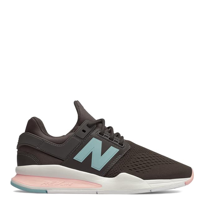 New Balance Grey & Pink 247 Sneakers
