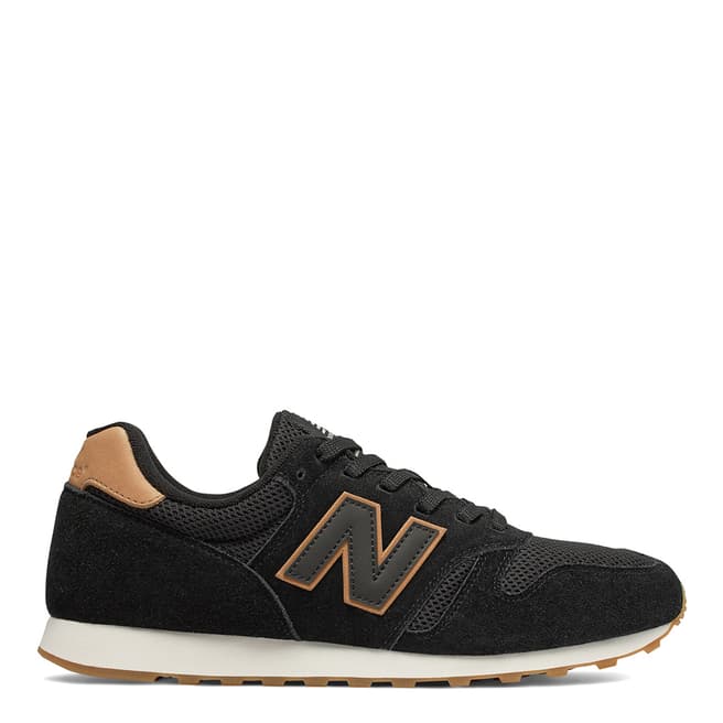 New Balance Black Suede & Mesh 373 Sneakers