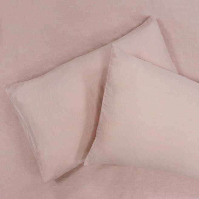 Linen House Nimes Linen Pair of Pillowcases, Rose