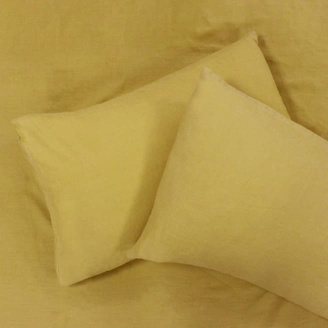 Linen House Nimes Linen Pair of Pillowcases, Ochre