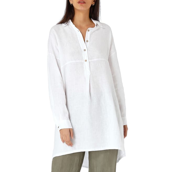 Laycuna London White Linen Tunic Shirt