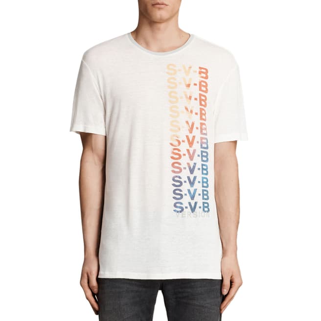 AllSaints White Printed Subbed T-Shirt