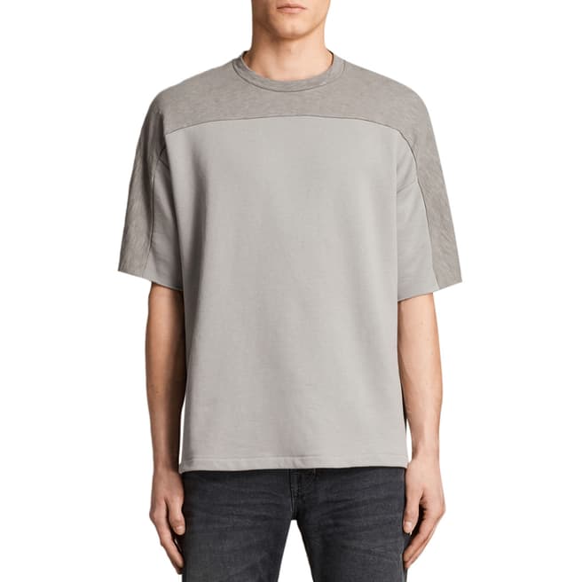 AllSaints Grey Harlston Short Sleeve Sweatshirt