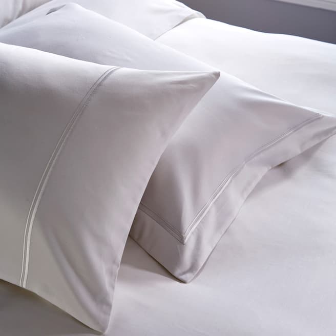 William Hunt Double Cord 1000TC Oxford Pillowcase, White