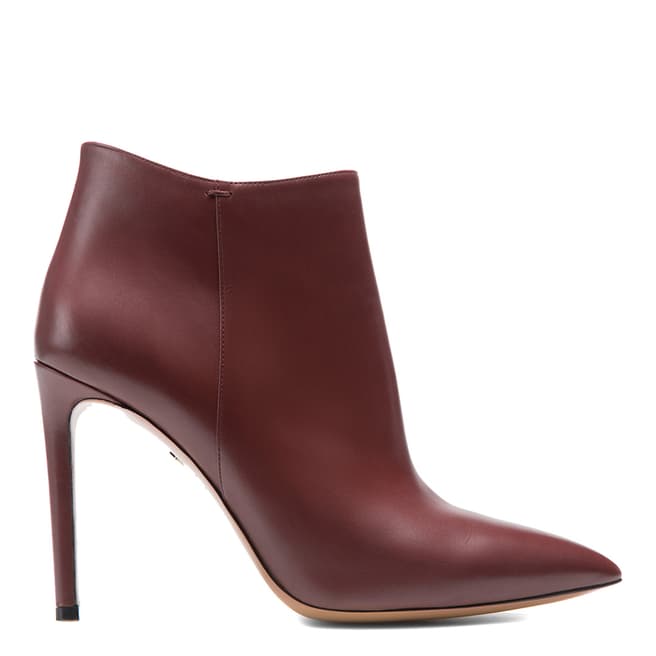 BALLY Chestnut Leather Ether Heeled Bootie