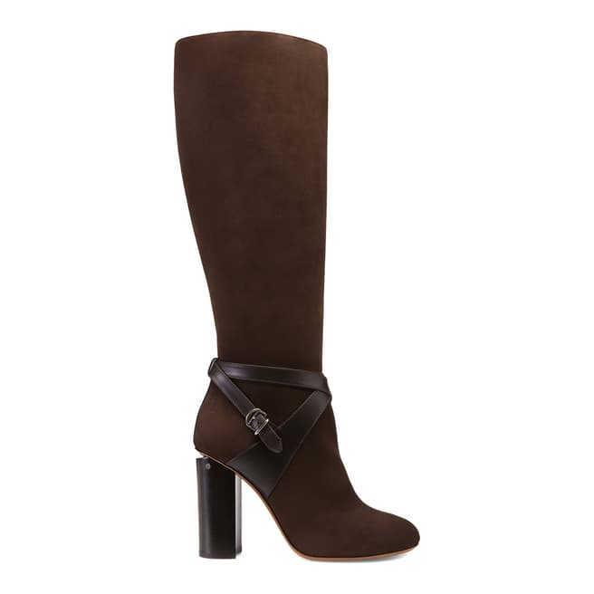 BALLY Brown Suede Challie Heeled Boot