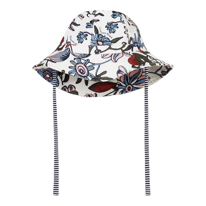 Petit Bateau Off White/Floral Print Sun Hat