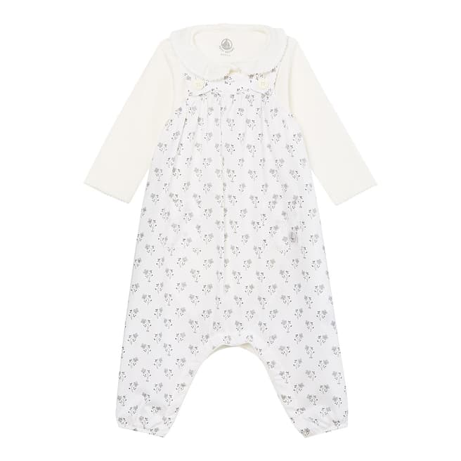 Petit Bateau Off White/Silver Baby Special Occasion Set