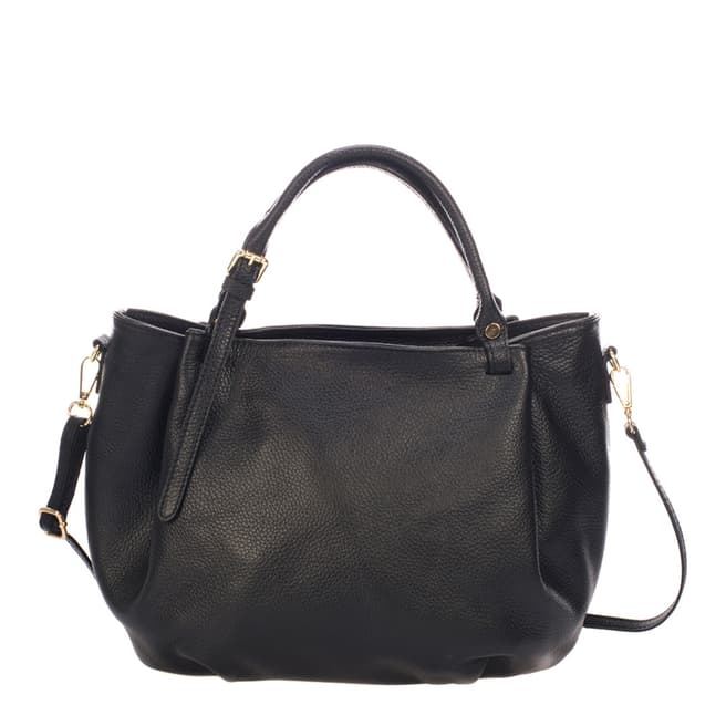 Giorgio Costa Black Leather Relaxed Top Handle Bag