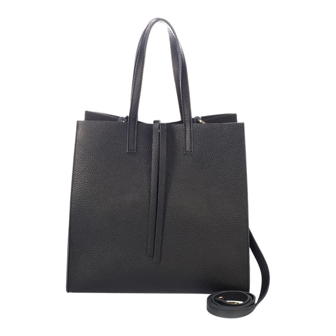 Massimo Castelli Black Leather Shoulder Bag 