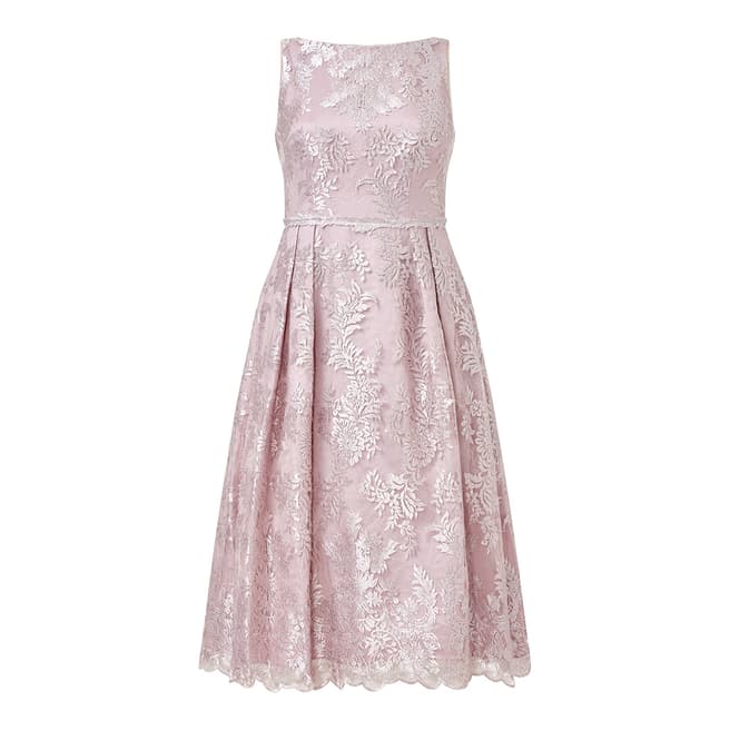 Adrianna Papell Lily Rose Metallic Embroidered Dress  