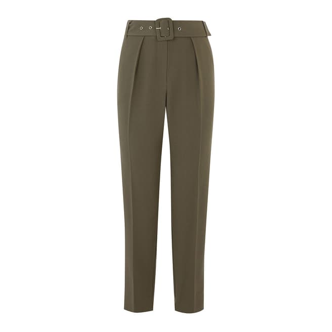 Oasis Khaki Regular Length Peg Trousers